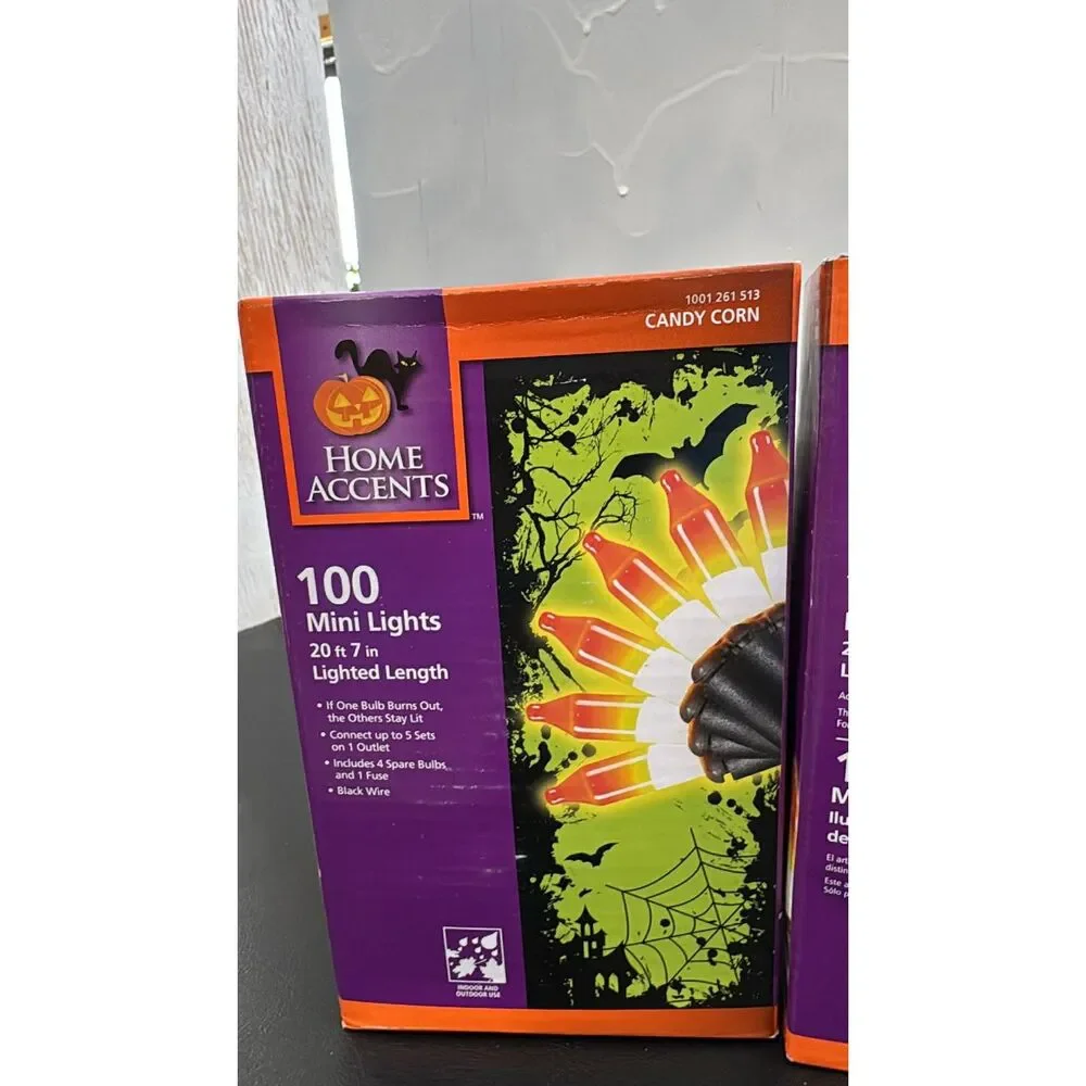 Halloween Lights 8 String  Lights Dual Colors Pumpkin Lights Bat  Lights